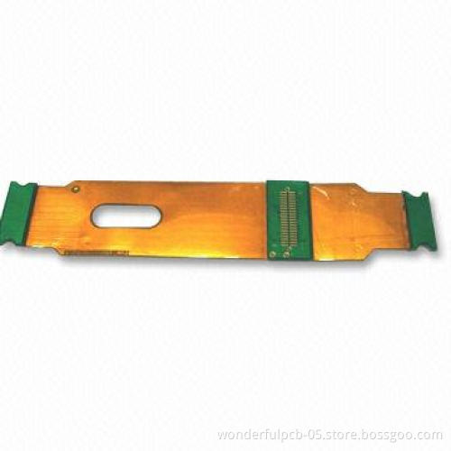 Rigid-flex Electronic Circuit, Rigid 1.6mm, Flex 0.15mm Black Soldermask PCB, Double Sided